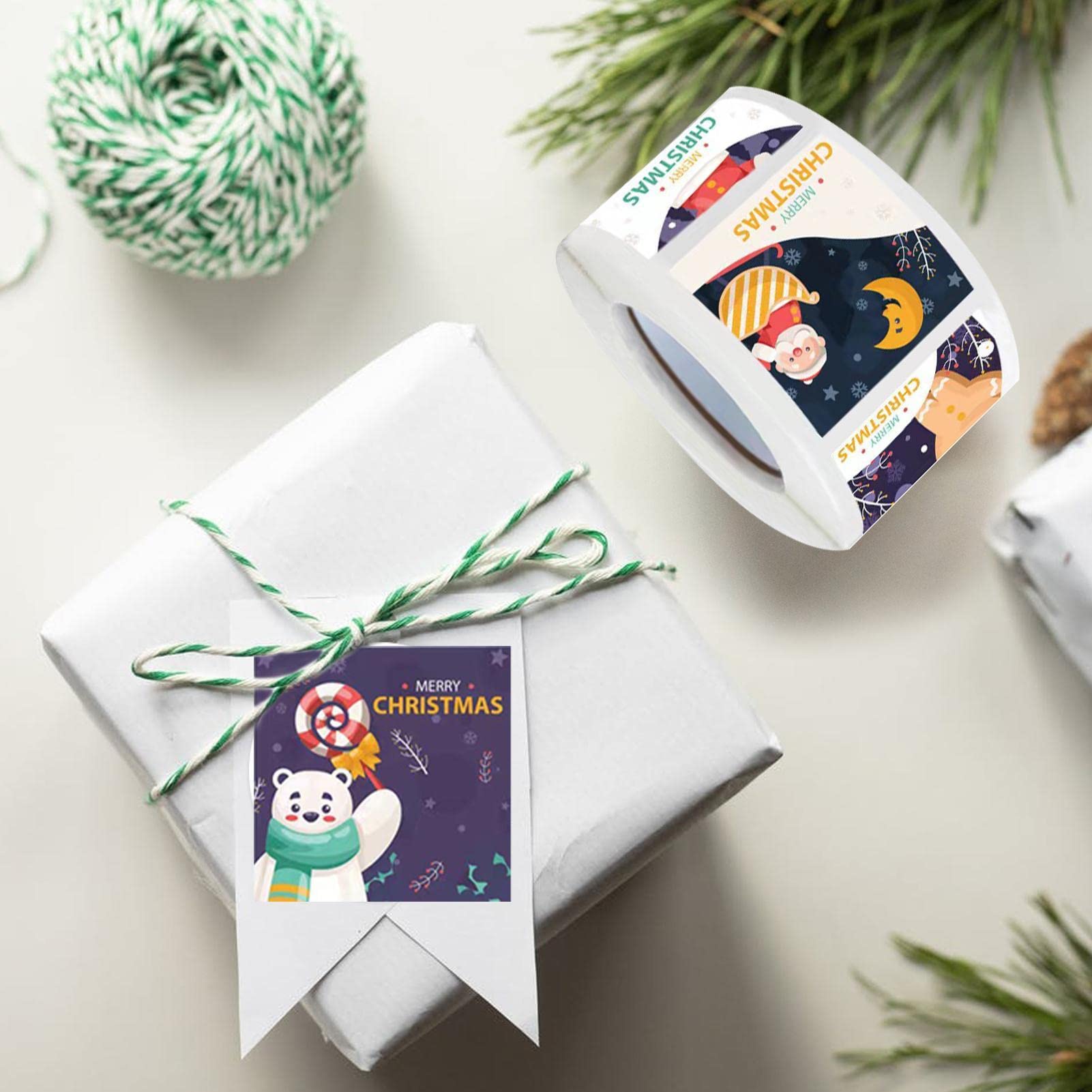 Amazon.co.jp: クリスマス ギフト ラ,500 ステッカー ラッピング